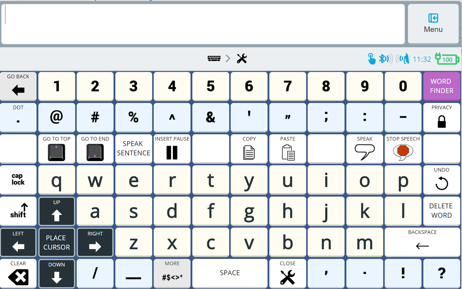 84 Location Keyboard Screenshot